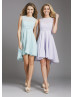 Chiffon Keyhole Back High Low Bridesmaid Dress